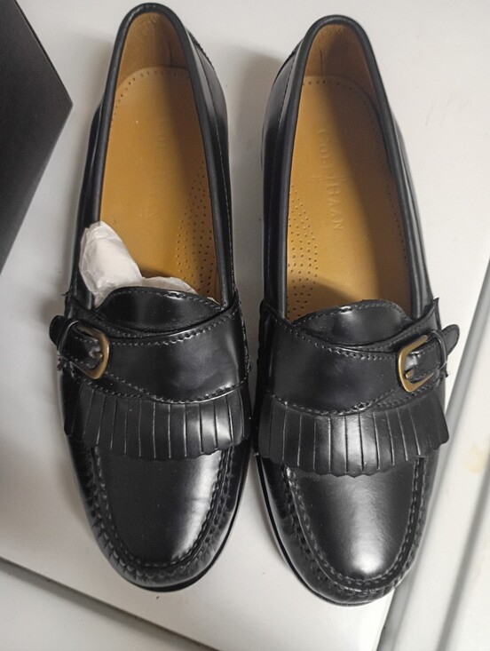 Cole Haan Other - Cole Haan Black Leather Kiltie Buckle Loafers